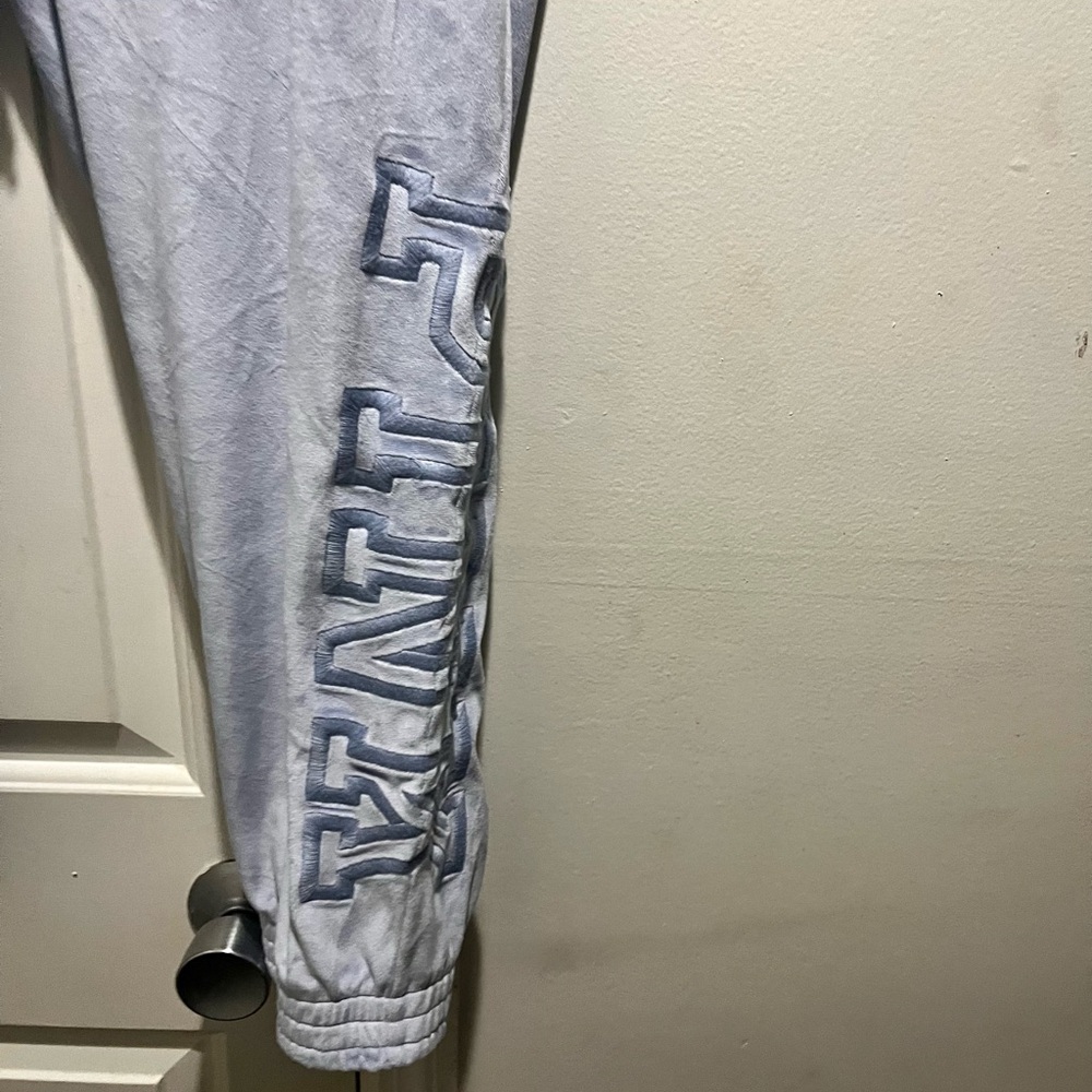 Pink Vs Light Blue Velvet Plus Size Joggers/ Sweatpants View 4